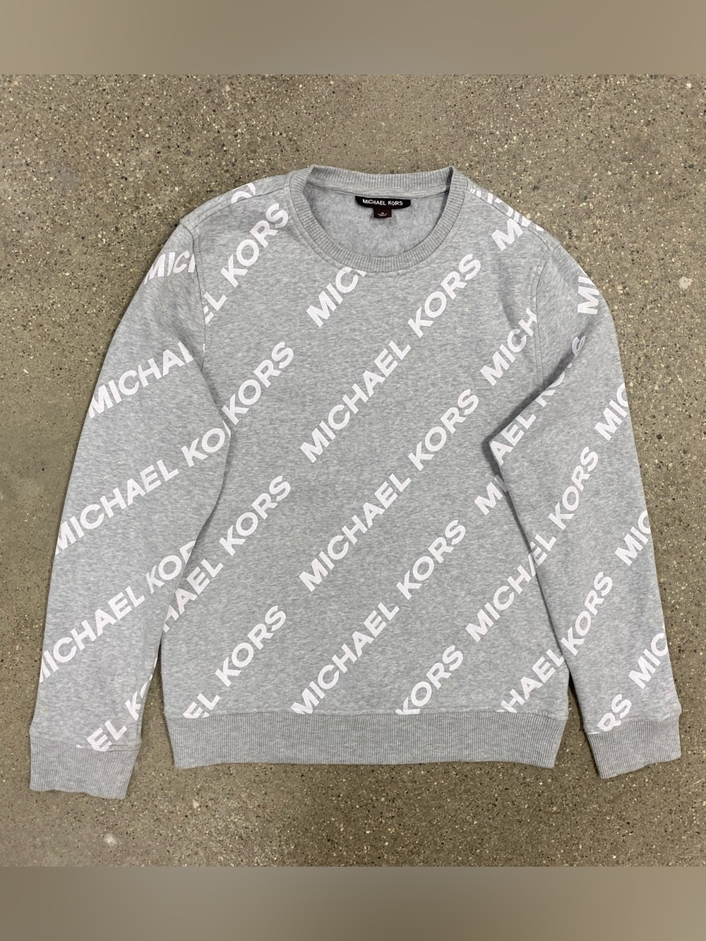 Michael Kors All Over Logo Print Crew Neck Sweater size Medium